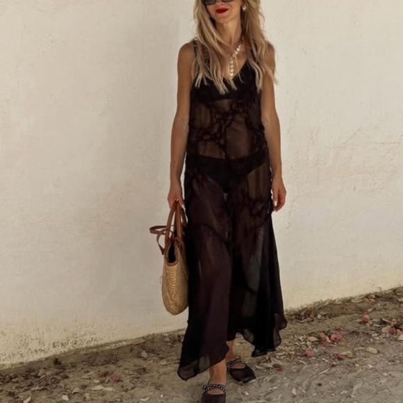 Zara Black Midi Dress - Picture 3 of 9